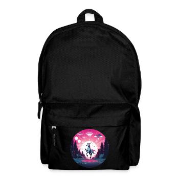 Alien UFO abduction of a unicorn - Backpack - black - Front