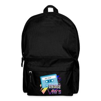 90s vintage style: Hiphop cassette trend - Backpack - black - Front