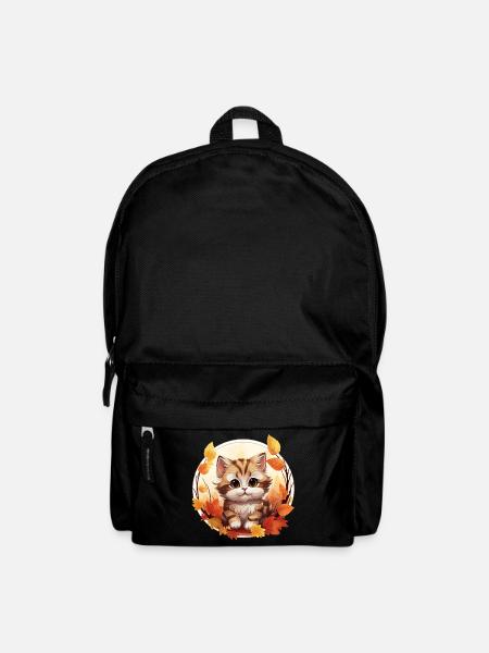 Herbstkatze im Sunset: Süße Ruhe - Rucksack - Schwarz