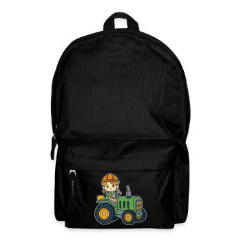 Mädchen mit Traktor - Rucksack - Schwarz - Vorne