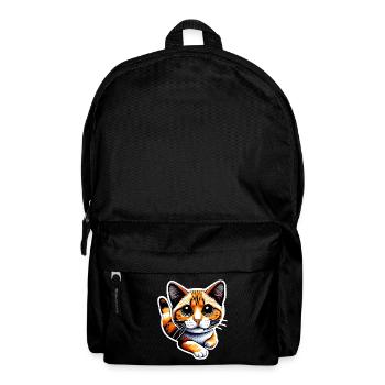 Un chat orange, avec son pelage lumineux, - Sac à dos - noir - Devant
