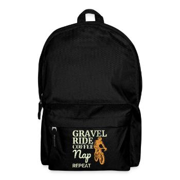 Gravel Ride Kaffee, Nickerchen, Wiederholungsabenteuer warten - Rucksack - Schwarz - Vorne