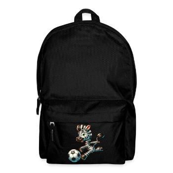 Zebra Footballer - Élégant sur le terrain de football. - Sac à dos - noir - Devant
