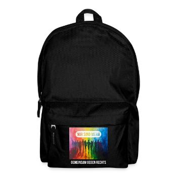 Wir sind mehr - gemeinsam gegen Rechts - Rucksack - Schwarz - Vorne