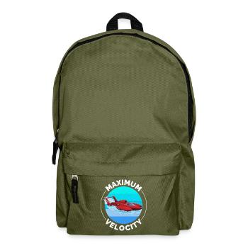 Hydroplane Boat Racing Speedboat Powerboat - Backpack - olive green - Front