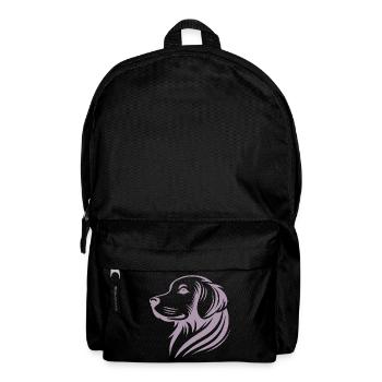 Golden Retriever Head Silhouette Minimalist - Backpack - black - Front