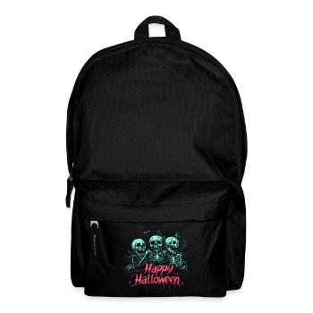 Gruselige Skelette, pink "Happy Halloween" - Rucksack - Schwarz - Vorne