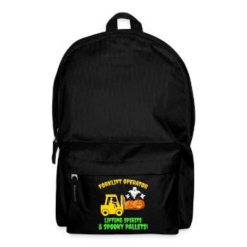 Halloween Geist Gabelstapler Fahrer Kürbis Lustig - Rucksack - Schwarz - Vorne