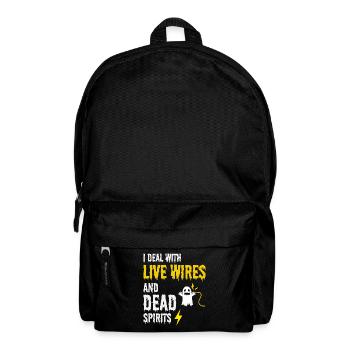 Electrician Halloween Humor Live Wires Dead Ghost - Backpack - black - Front