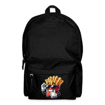 Cool French Fries Cartoon Fast Food Sunglasses Cinema - Backpack - black - Front