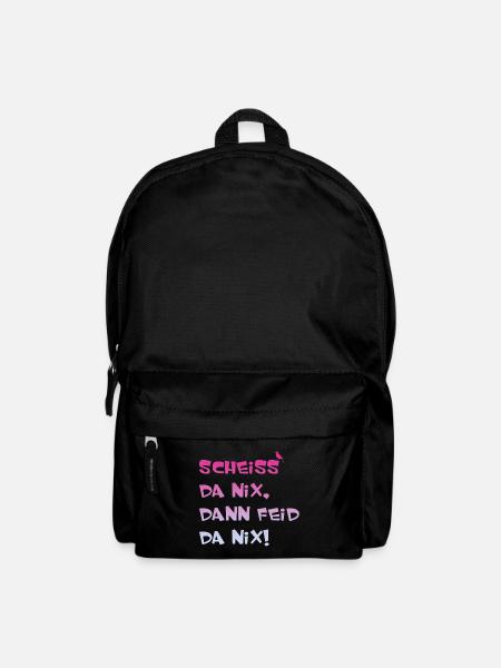 Scheiss da nix dann feid da nix - Rucksack - Schwarz