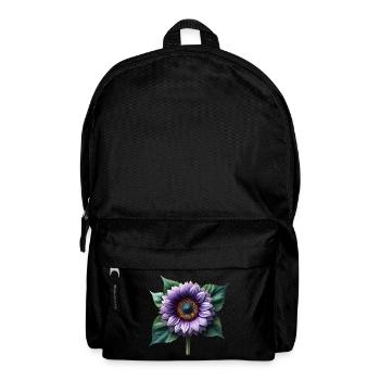 Sonnenblume violett Blumenranke Blume floral - Rucksack - Schwarz - Vorne