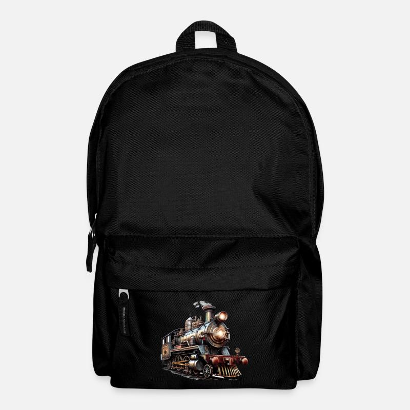 Das Bild einer alten Dampflok - Rucksack - Schwarz