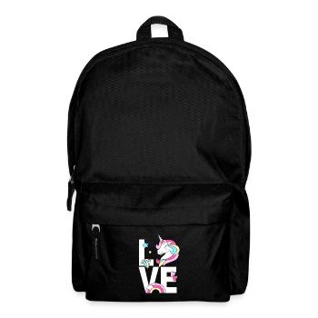 Süsses Einhorn mit Regenbogen cute Unicorn - Rucksack - Schwarz - Vorne