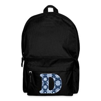 Buchstabe D Schneeflocken - Rucksack - Schwarz - Vorne
