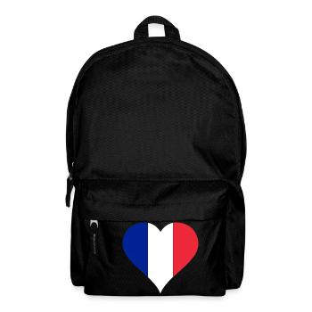 Coeur - France - Drapeau - Sac à dos - noir - Devant