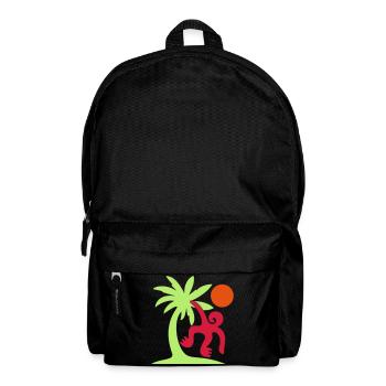 Affe Palme Sonne - Rucksack - Schwarz - Vorne