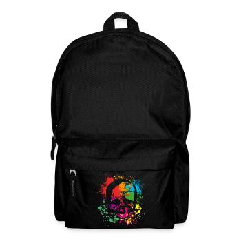 Skull - Totenkopf - Farbkleckse - Rucksack - Schwarz - Vorne