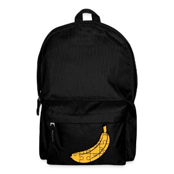 puzzle banana fruit food hunger delicious love muste - Backpack - black - Front
