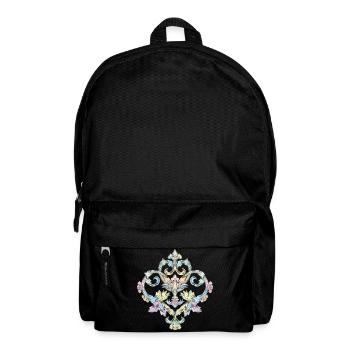 beautiful pastel colored baroque ornament - Backpack - black - Front