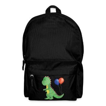 Kleiner Dino mit Luftballons - Rucksack - Schwarz - Vorne