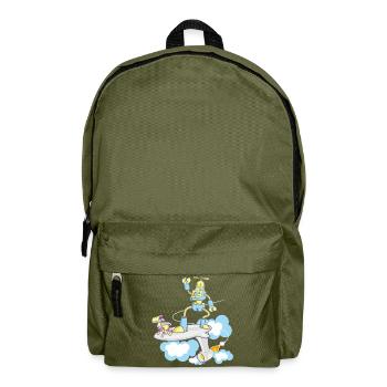 robot dog surfing - Backpack - olive green - Front