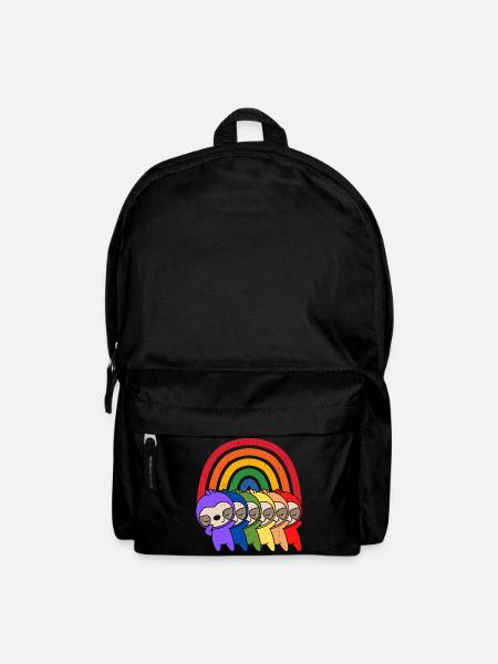 Colorful rainbow sloths - Backpack - black