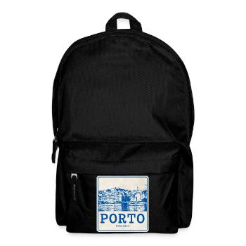 Porto Blau Vintage Skyline - Rucksack - Schwarz - Vorne