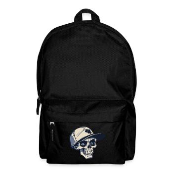 Totenkopf mit Snapback-Hut - Rucksack - Schwarz - Vorne