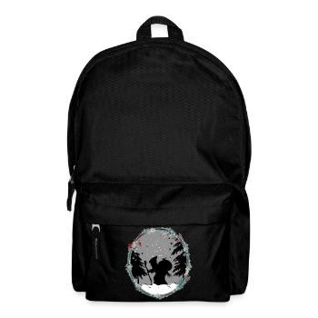 Knecht Ruprecht im Scherenschnitt Stil Weihnachten - Rucksack - Schwarz - Vorne