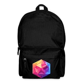 Geometric D20 Cube – Colorful RPG Design - Backpack - black - Front