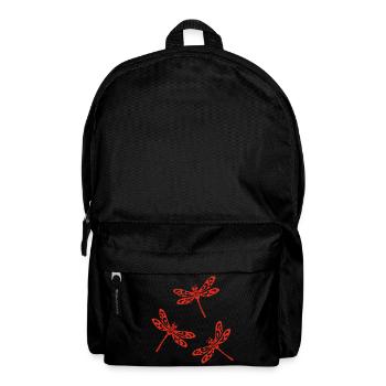 Trio of Red Dragonflies - Backpack - black - Front