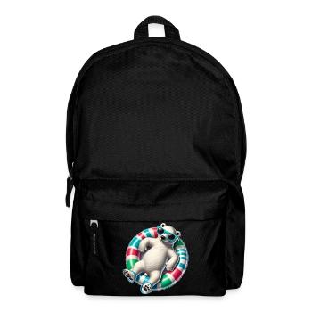 Ein relaxter Eisbär auf einem Schwimmreifen - Rucksack - Schwarz - Vorne