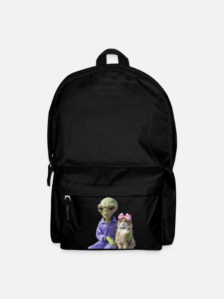 Alien und Katze – Galaktische Liebe - Rucksack - Schwarz