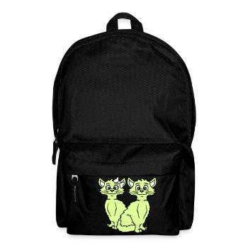 Two Cats Couple 2 Romantic Couple in Love - Backpack - black - Front