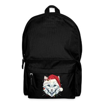 Christmas cat as Santa in modern style - Backpack - black - Front