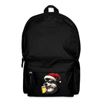 hérisson Noël bière drôle - Sac à dos - noir - Devant