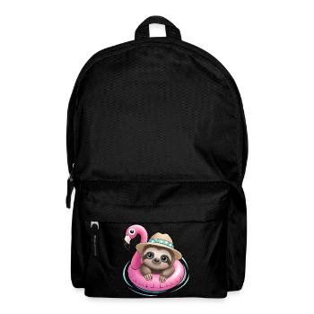 Kawaii Sloth in Flamingo🦩 - Backpack - black - Front