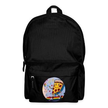 Pizza Slice Skateboard Graffiti - Rucksack - Schwarz - Vorne