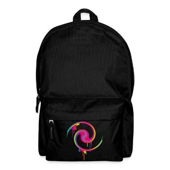 Bunter Graffiti-Farbstrudel mit Tropfeffekt - Rucksack - Schwarz - Vorne