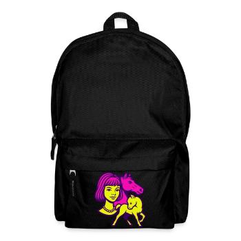 Pferdemädchen Pop-Art - Rucksack - Schwarz - Vorne