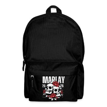 Crâne squelette avec des roses et un thème commémoratif - Sac à dos - noir - Devant