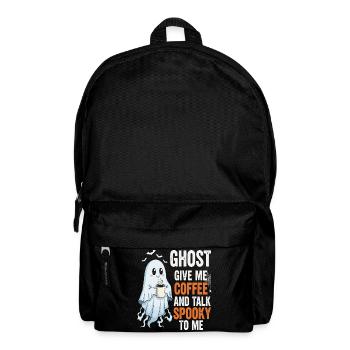 Gruseliger Geist mit Kaffeeillustration - Rucksack - Schwarz - Vorne