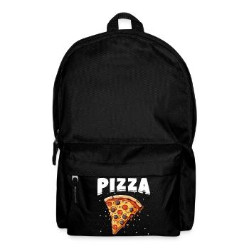 Pizza slice with black and red toppings - Backpack - black - Front