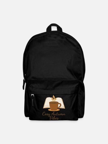 Cozy Autumn Vibes – Book, Coffee & Autumn Magic - Backpack - black