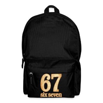 T-Shirt „67 / six seven“ –Vintage trifft Statement - Rucksack - Schwarz - Vorne