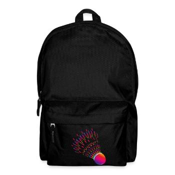 Colourful badminton – dynamic badminton motif - Backpack - black - Front