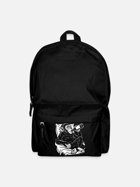 Cheeky Chimp schlürft Bier - Rucksack - Schwarz