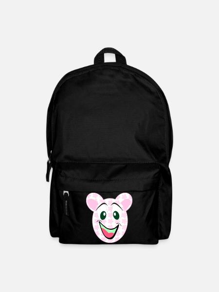 Bär Blumenmuster Lächeln - Rucksack - Schwarz
