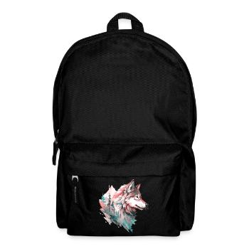 Wolf Wolf's Head Forest Nature Mountains Wilderness Colorful - Backpack - black - Front